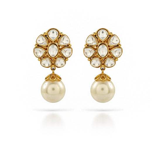 Zoya Polki Cluster Pearl Drops