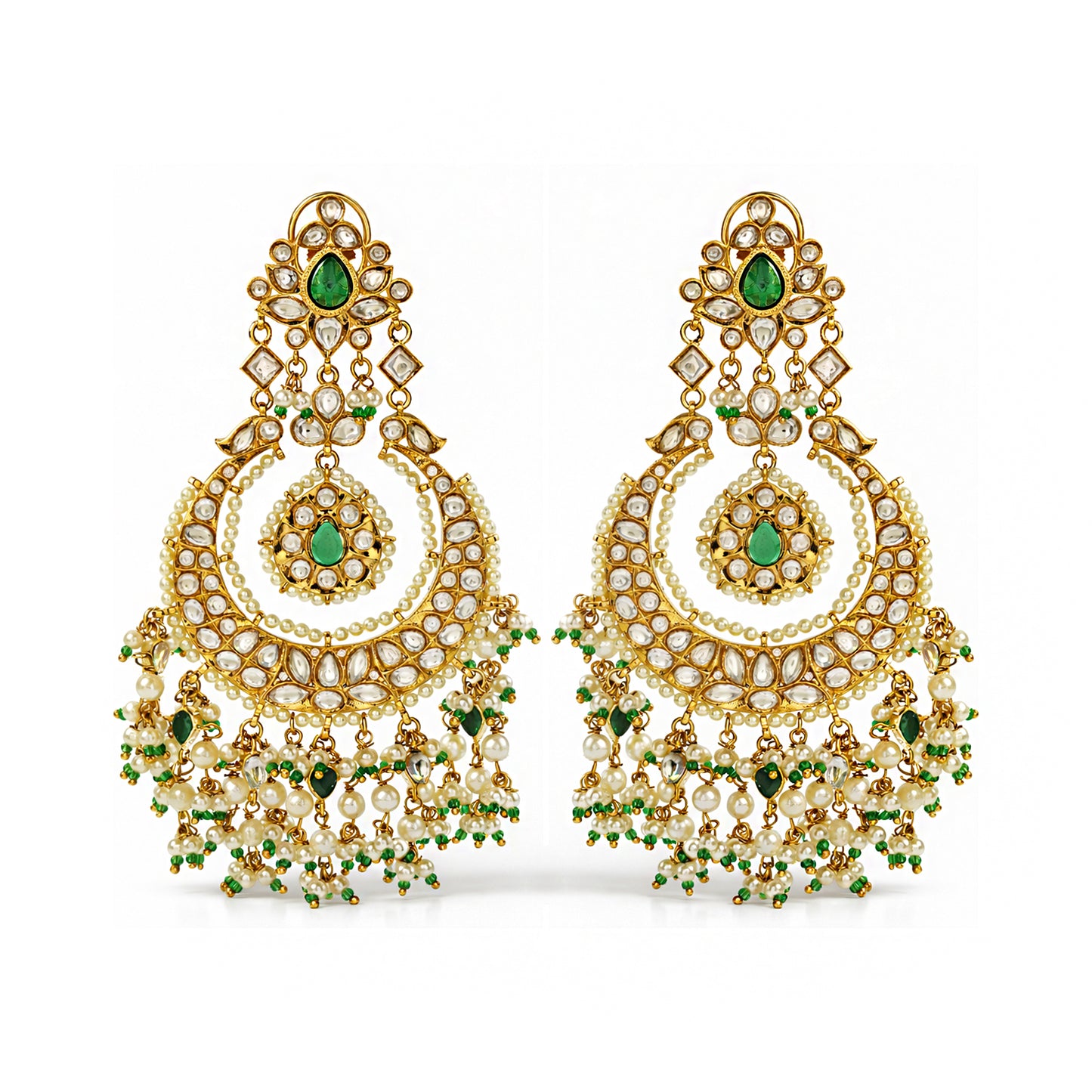 Tara Emerald Chandbaali Earrings