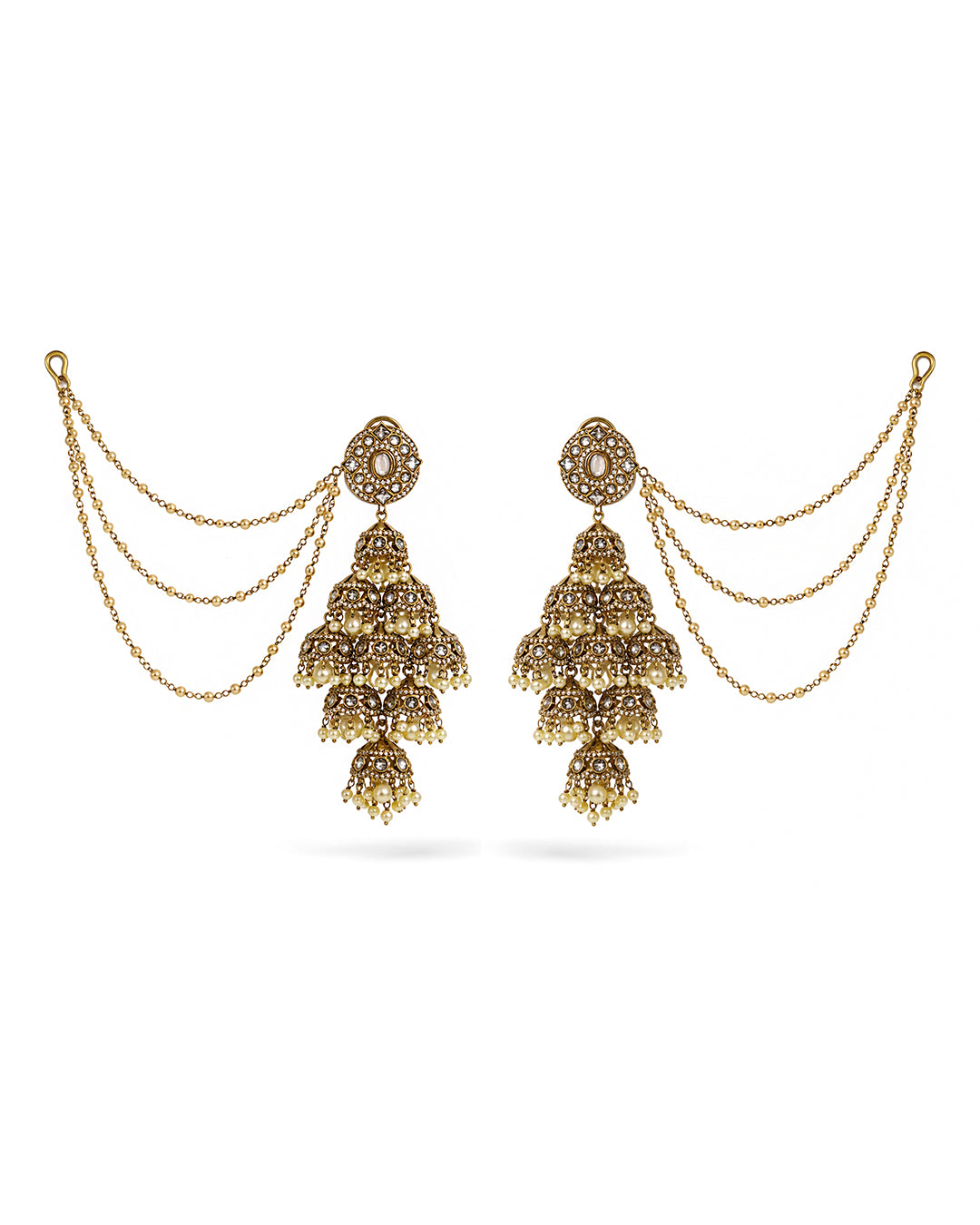 Zoya Layered Jhumar Kaan Chain Earrings