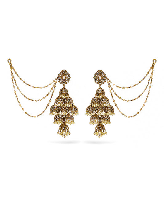 Zoya Layered Jhumar Kaan Chain Earrings