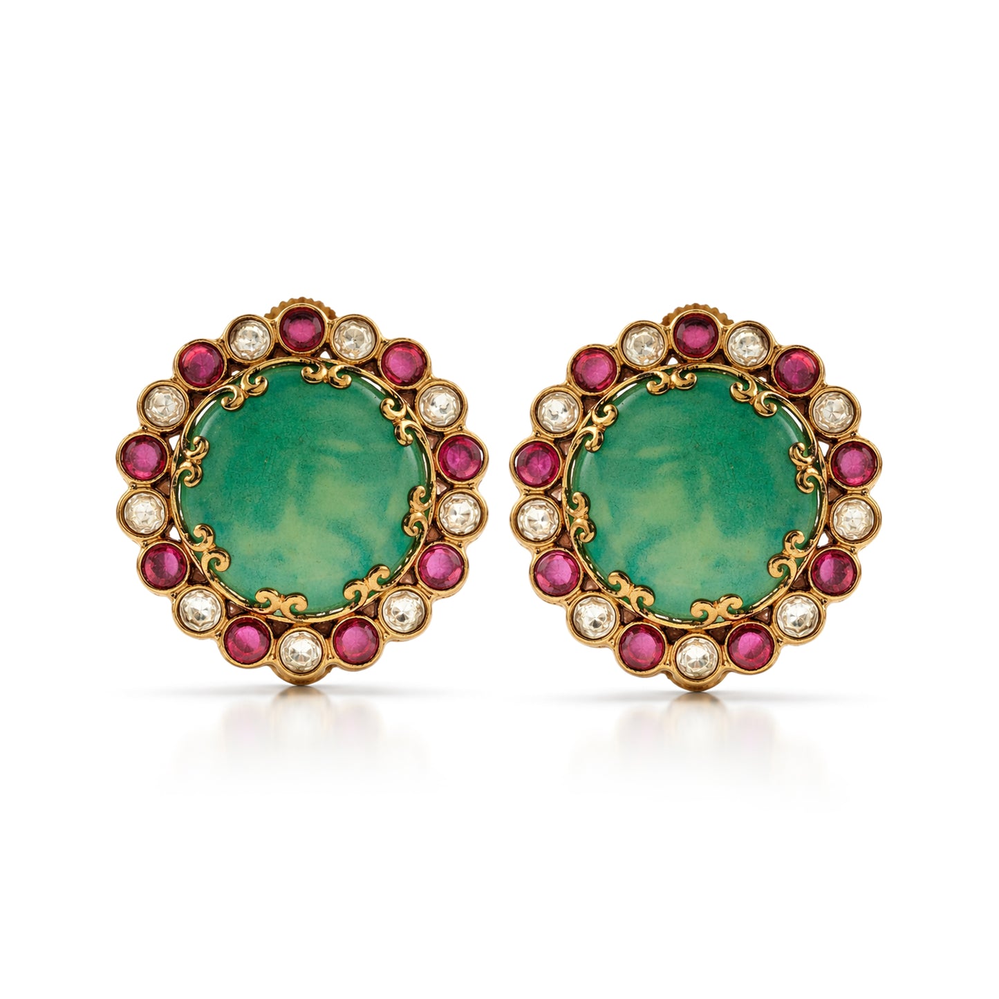 Tara Green Disc Studs