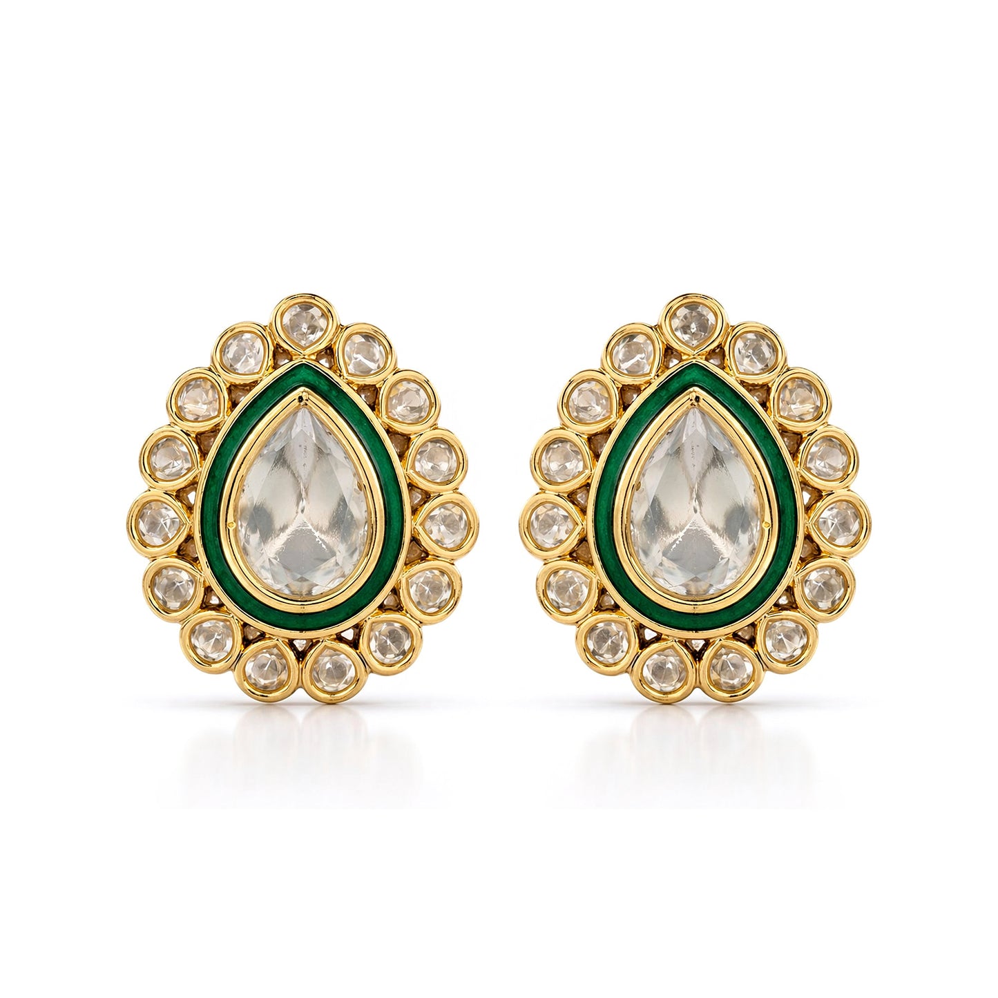 Meira Teardrop Polki Studs