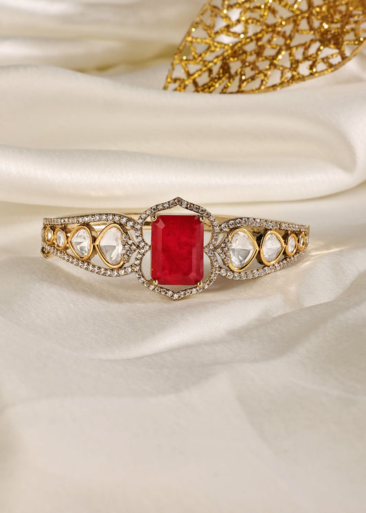 Ruby Polki Regal Openable Bracelet