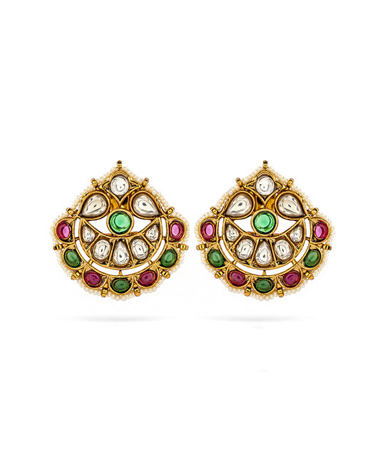 Meera Navratna Disc Studs