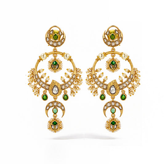Vanya Crescent Royal Chandbaali Earrings