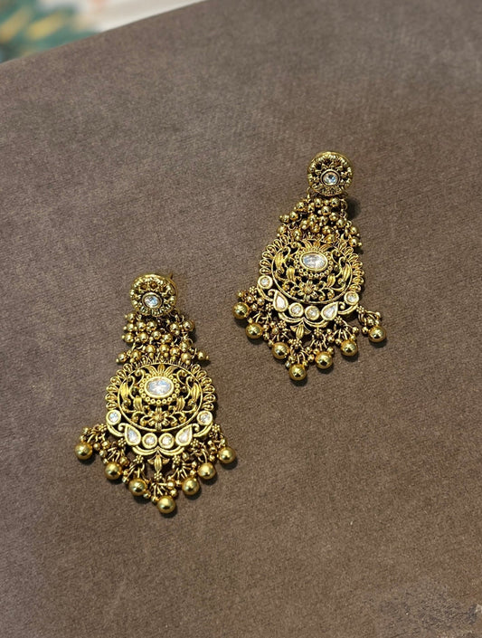 Antique Gold Temple Earrings