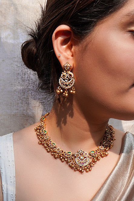 Chanda Temple Ghungroo Necklace Set