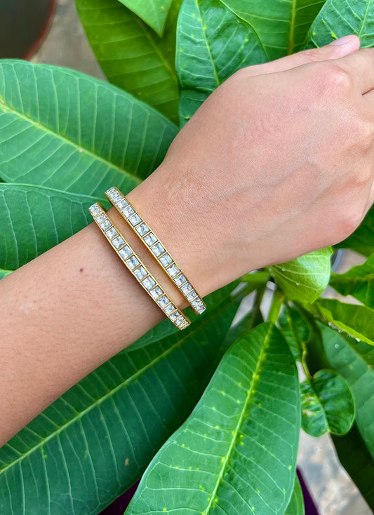 Gold Polki Style Bangles