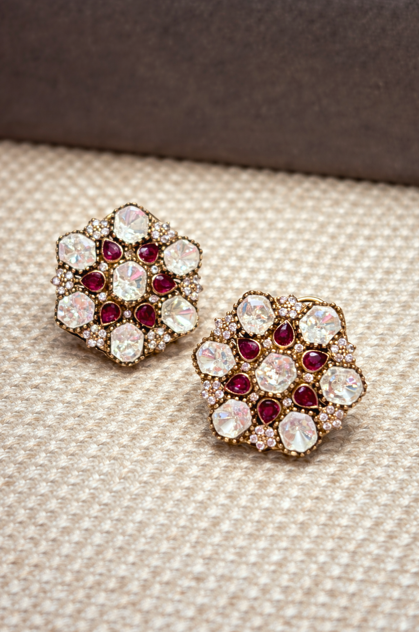 Ruby Bloom Polki Studs