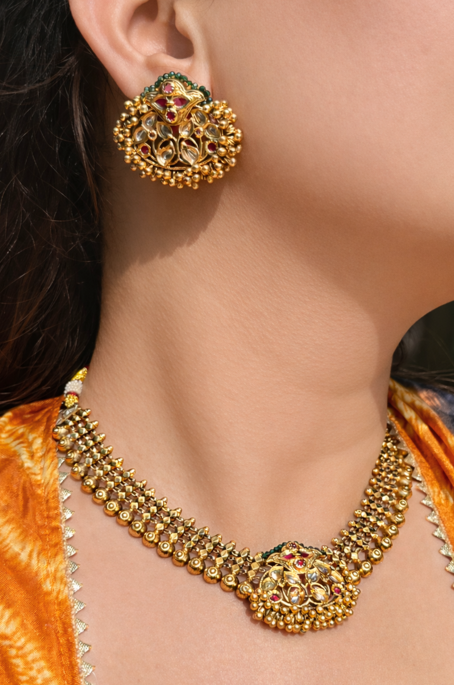 Temple Heritage Motif Necklace Set