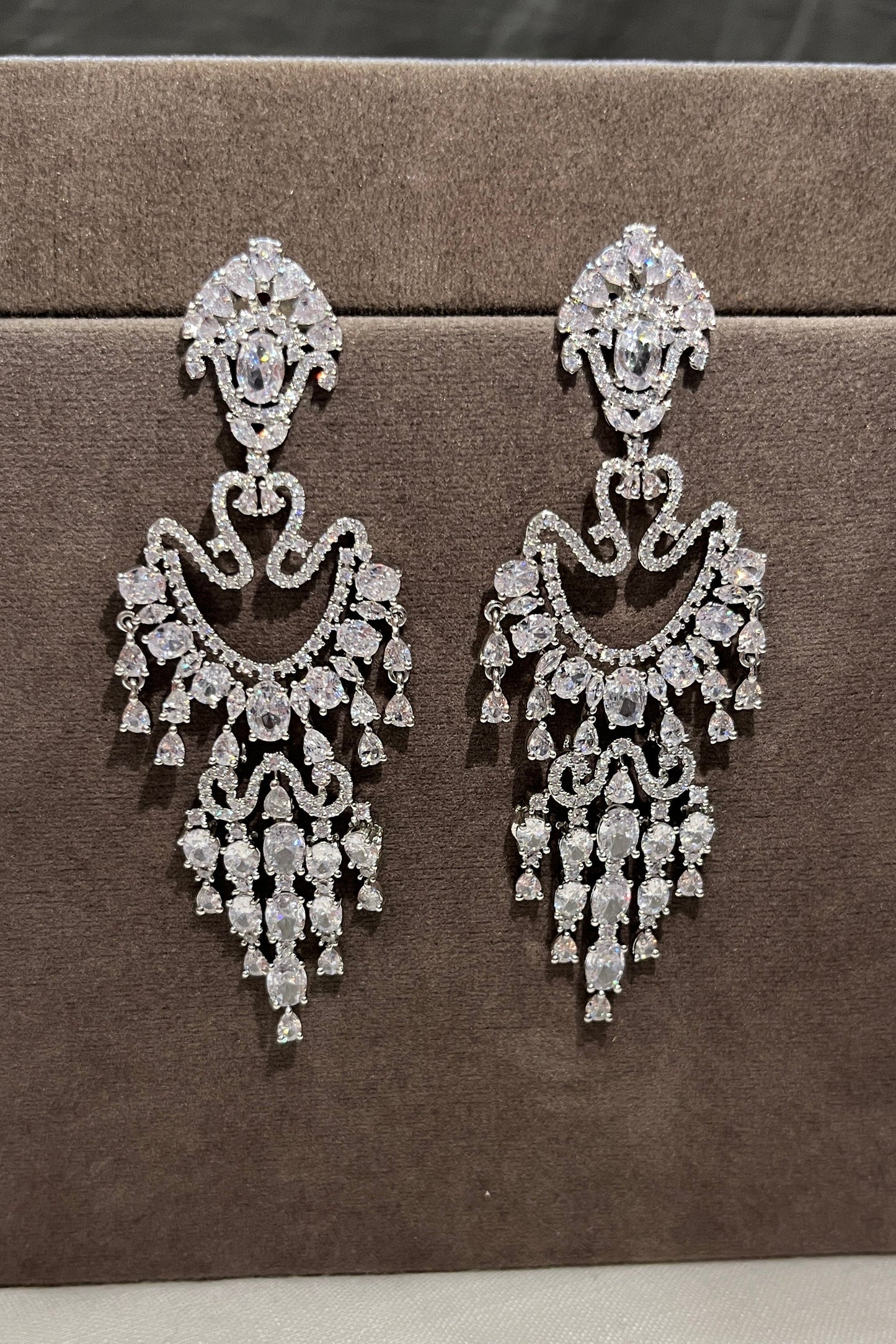 Royal Cascade Zircon Drop Earrings