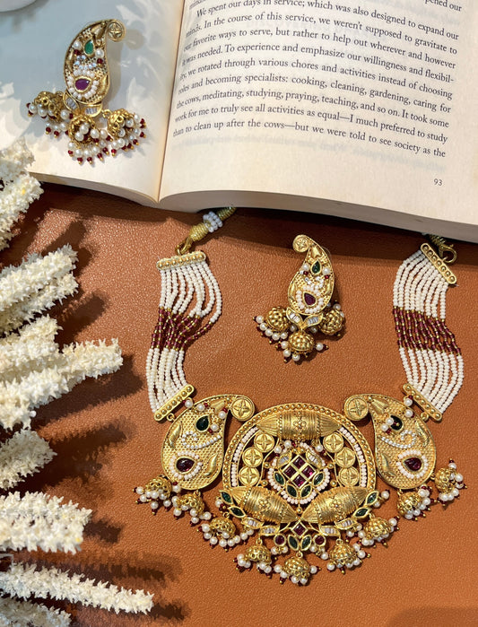 Temple Motif Beaded Necklace Set