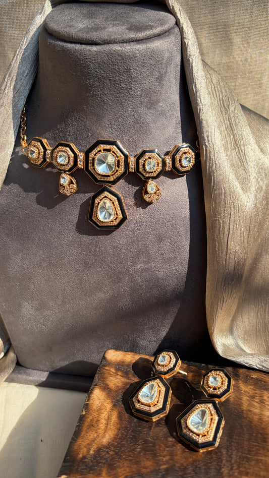 Meenakari Rajkumari Polki Necklace Set