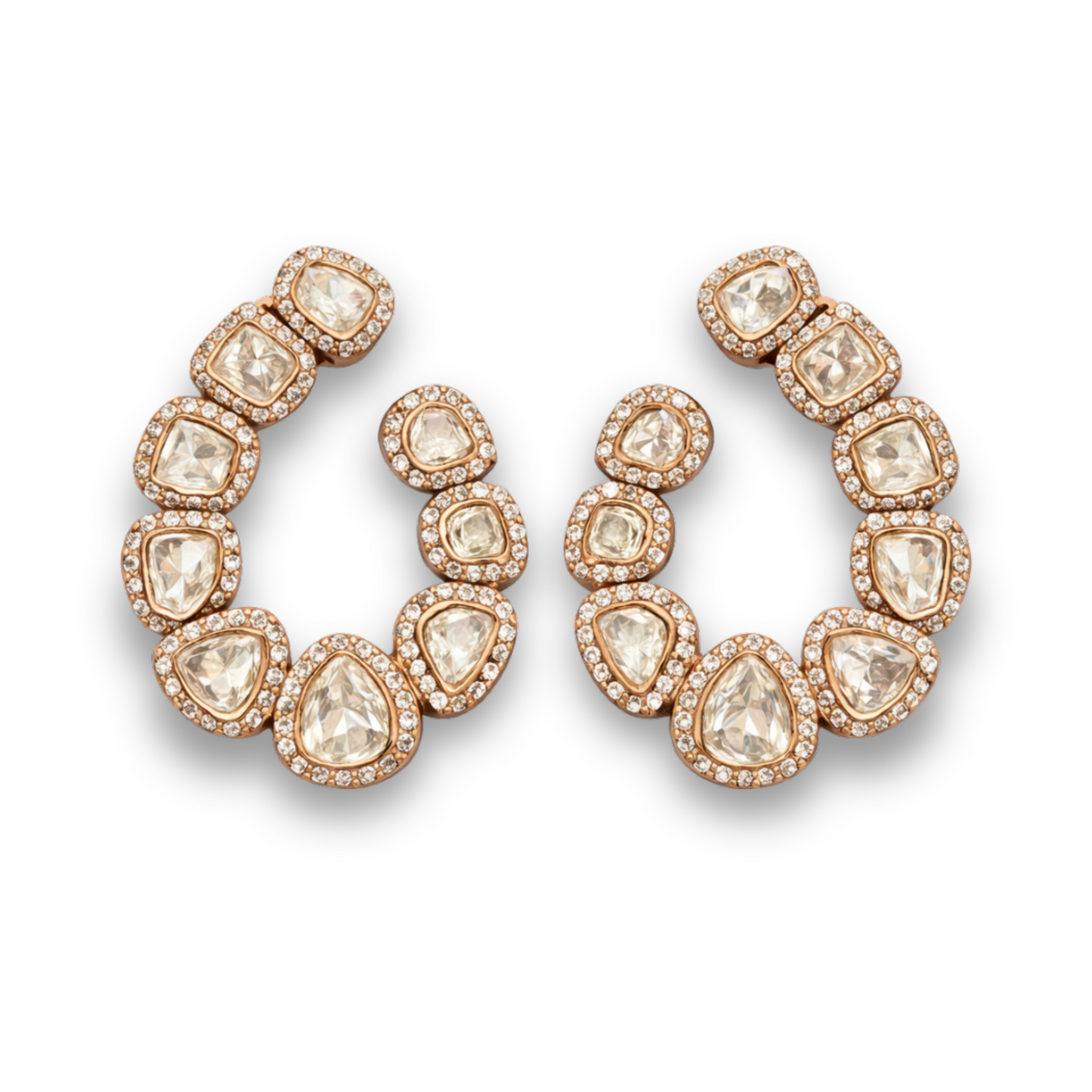 Aurelia Polki Halo Earrings