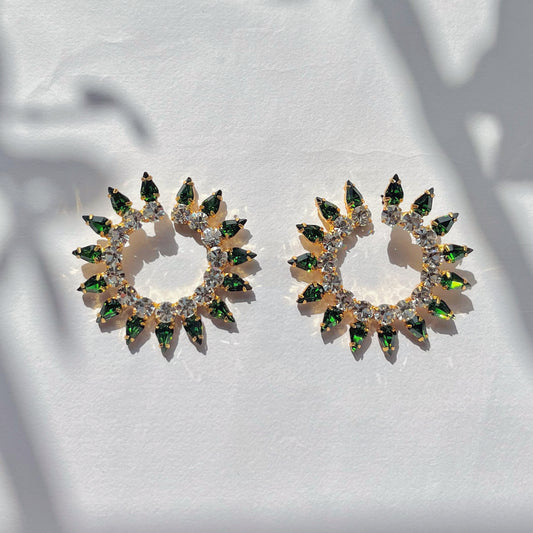 Swarovski Studded Loop Earrings