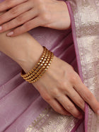 Kumari Gold Tone Plain Bangle Set of 4