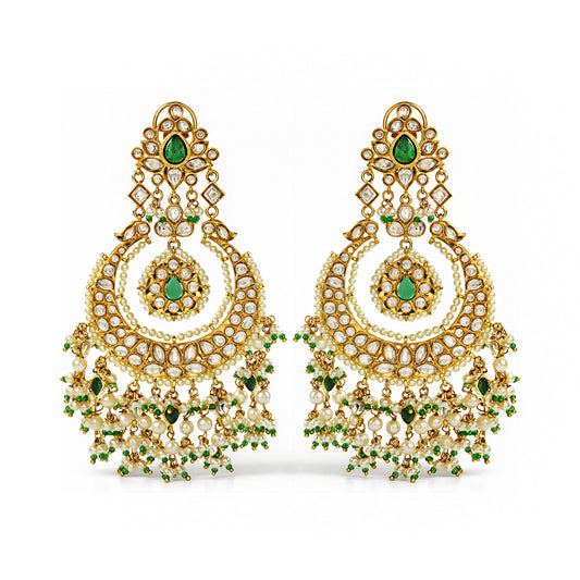 Tara Emerald Chandbaali Earrings