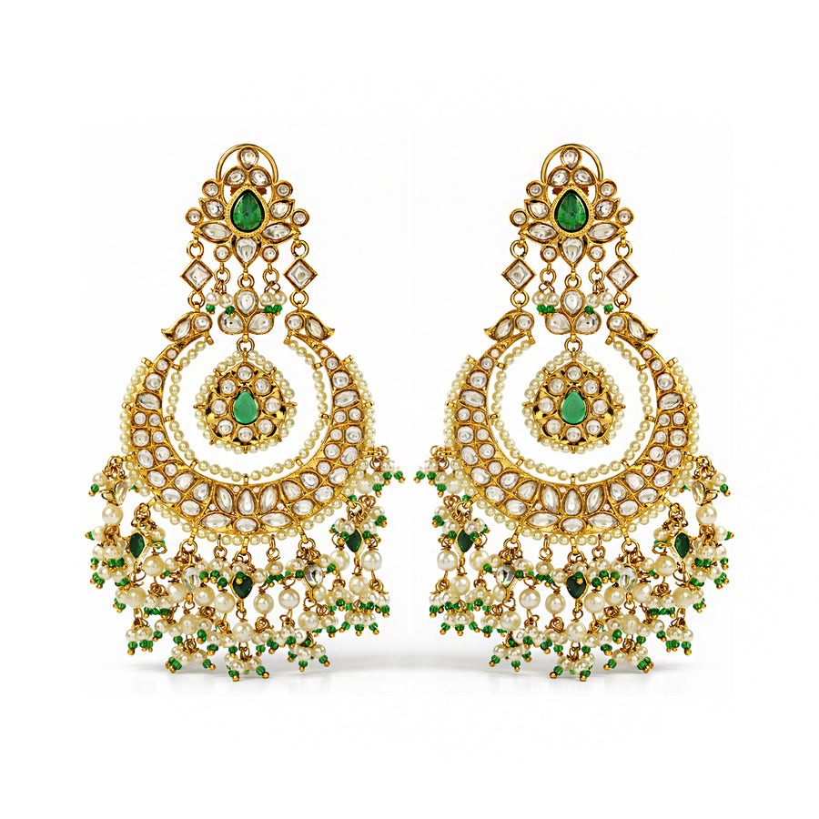 Tara Emerald Chandbaali Earrings