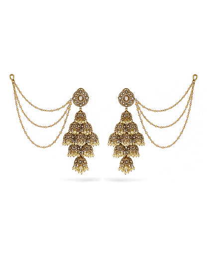 Zoya Layered Jhumar Kaan Chain Earrings