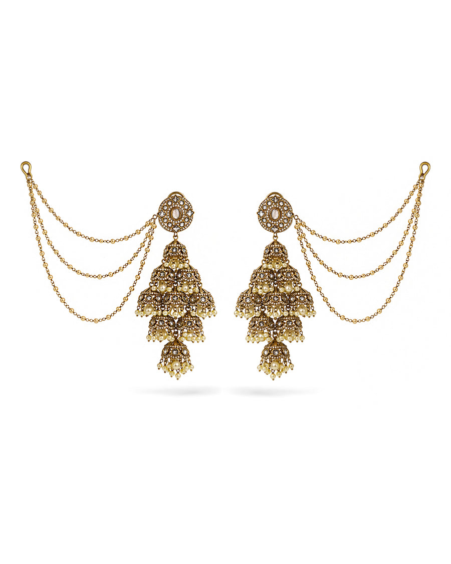 Zoya Layered Jhumar Kaan Chain Earrings