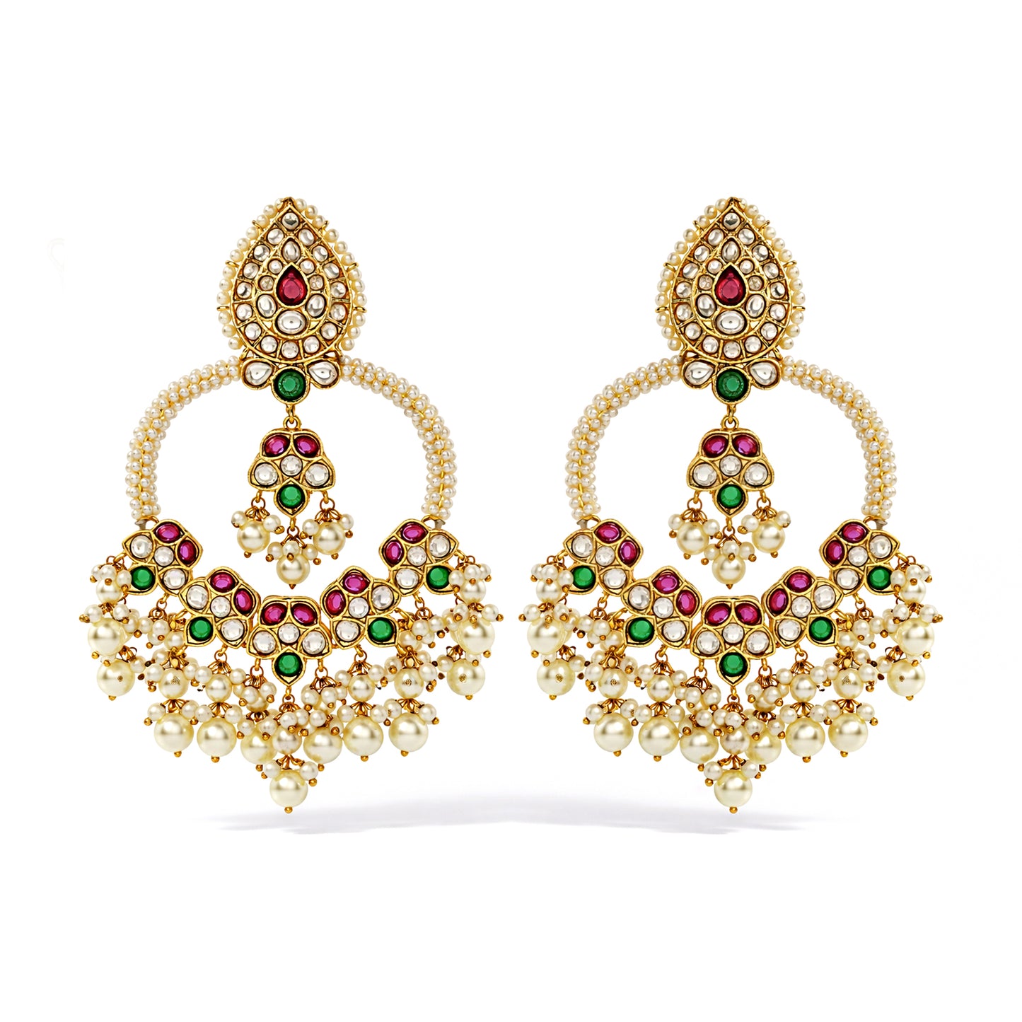 Pearl Crescent Chandbaali Earrings