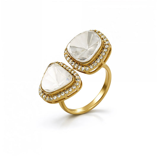 Noor Twin Polki Open Ring