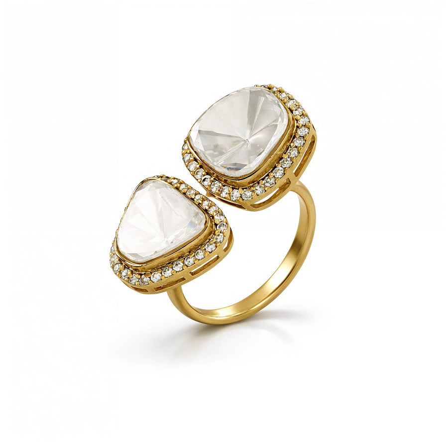 Noor Twin Polki Open Ring