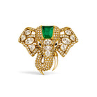 Regal Elephant Emerald Brooch