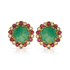 Tara Green Disc Studs
