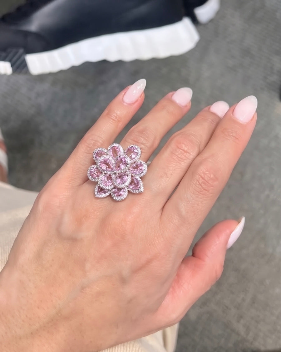 Pia Pink Bloom Zircon Ring