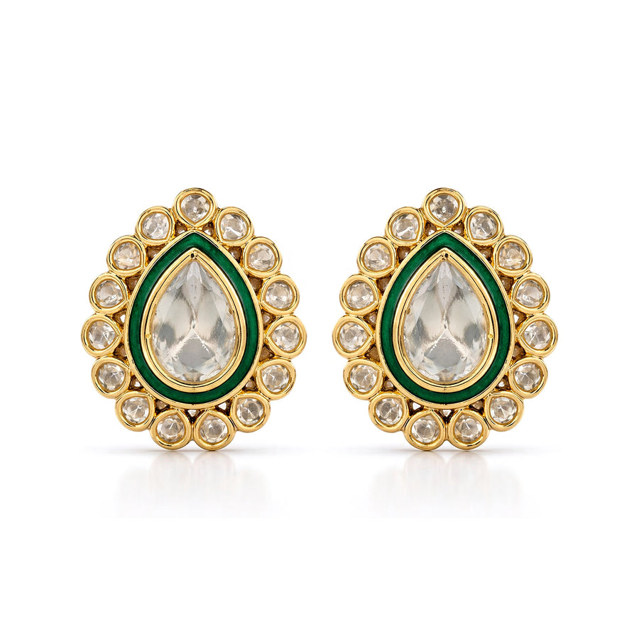 Meira Teardrop Polki Studs