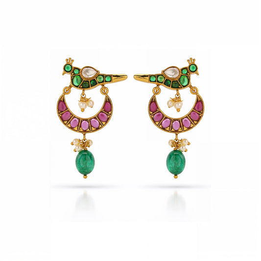 Mayur Bird Motif Earrings