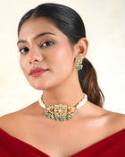 Aina Pearl Polki Choker Set