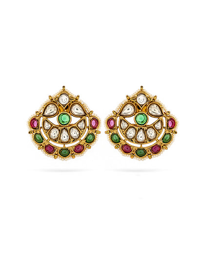 Meera Navratna Disc Studs