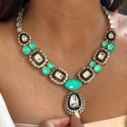Mughal Panna Polki Necklace Set