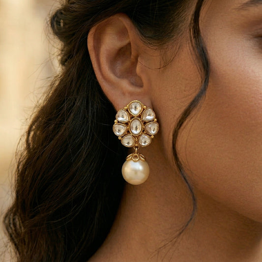 Zoya Polki Cluster Pearl Drops