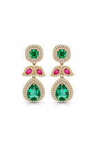 Fiona Green Pink Leaf Zircon Earrings