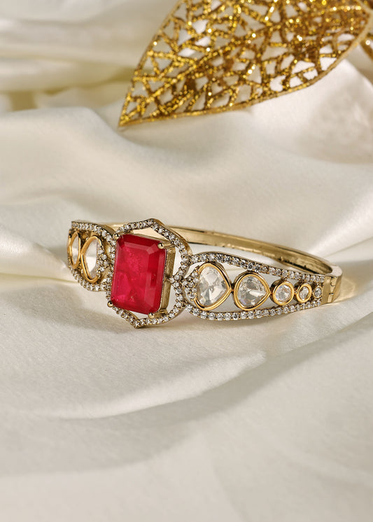 Ruby Polki Regal Openable Bracelet