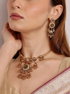 Gajraj Ruby Green Elephant Hasli Set