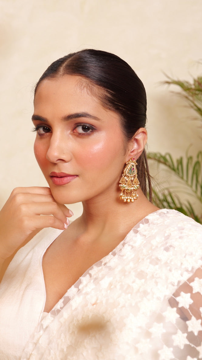 Zariya Meenakari Tassel Earrings