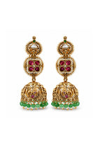 Gulnaar Ruby Temple Jhumkas