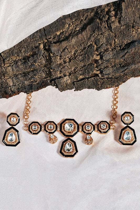 Meenakari Rajkumari Polki Necklace Set