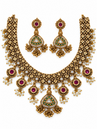 Trikon Ruby Green Temple Choker Set