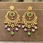 Crystal & Bead Chandbali Earrings