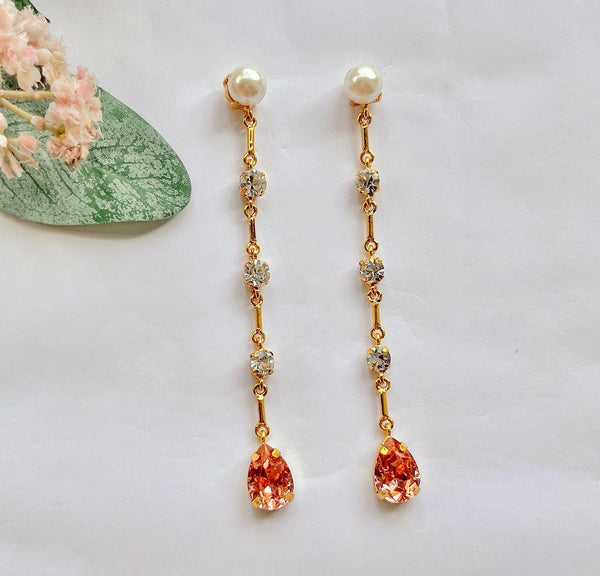 Blush Pink Teardrop Crystal Danglers