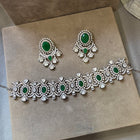 Zircon Regal Emerald Necklace Set