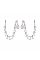 Floral Cascade Pear Zircon Earrings with Kaan Chain