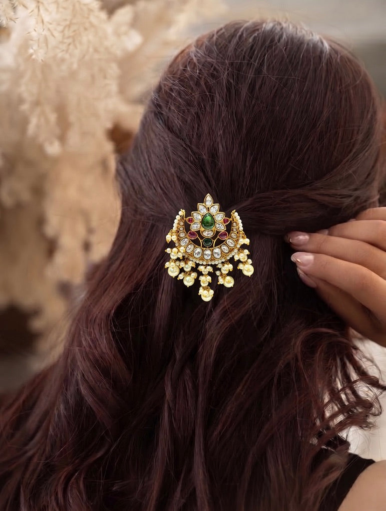 Gulzar Emerald Hair Brooch