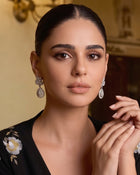 Liora Floral Teardrop Zircon Drop Earrings