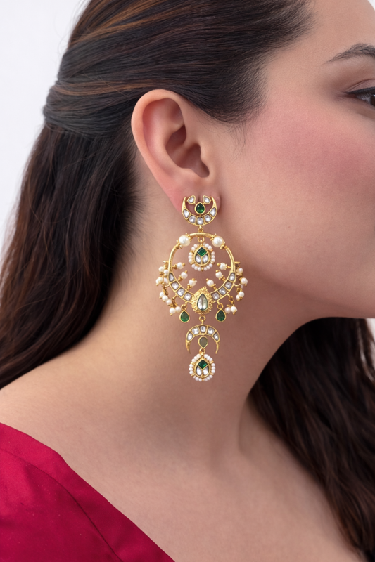 Vanya Crescent Royal Chandbaali Earrings
